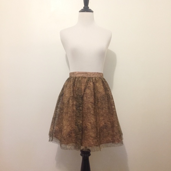 BB Dakota Floral Print Mesh Overlay Mini Skirt - Picture 5 of 7